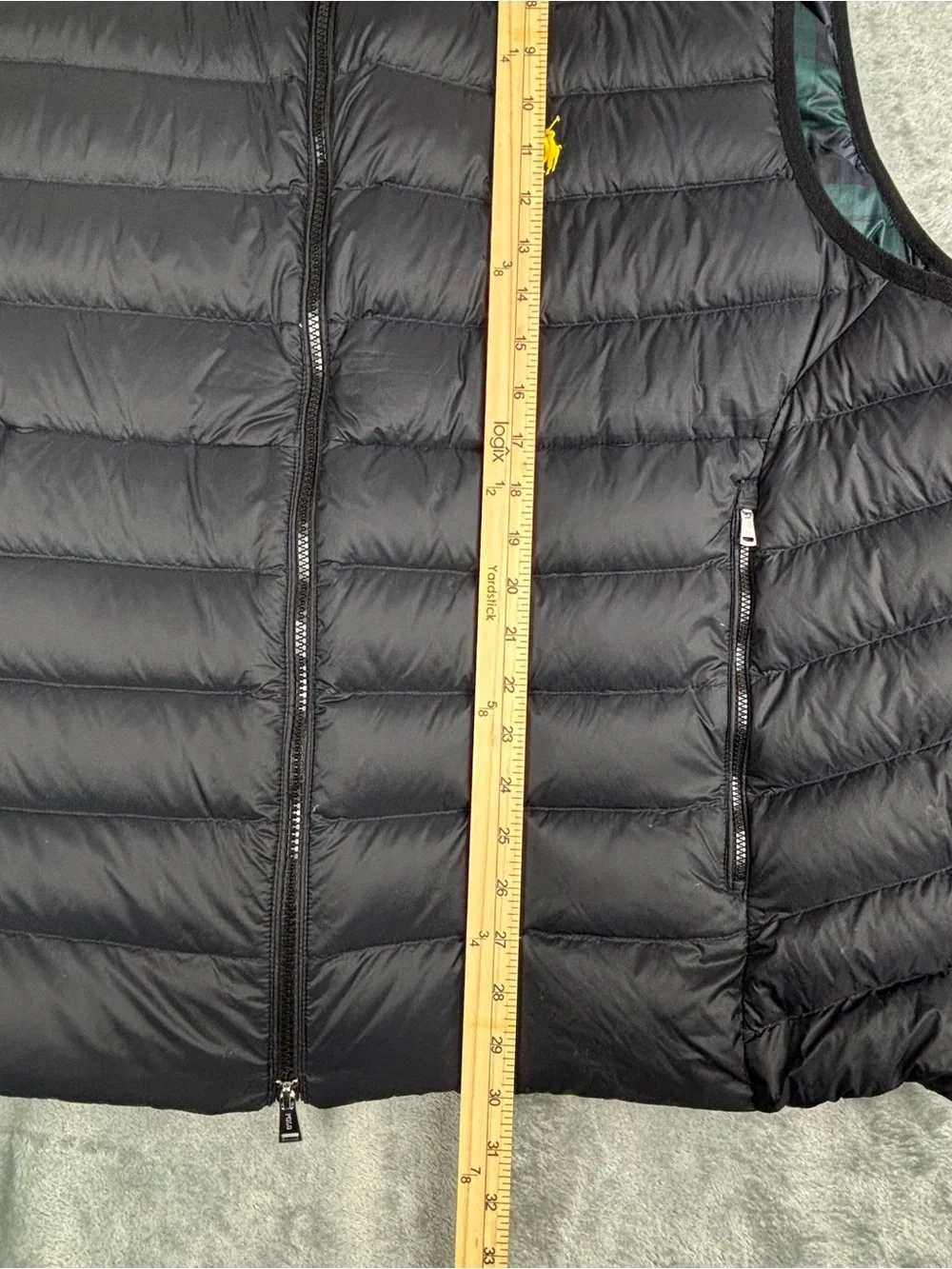 Polo Ralph Lauren Vest Mens 3XB Black Quilted Duck Down Puffer Full Zip Pockets